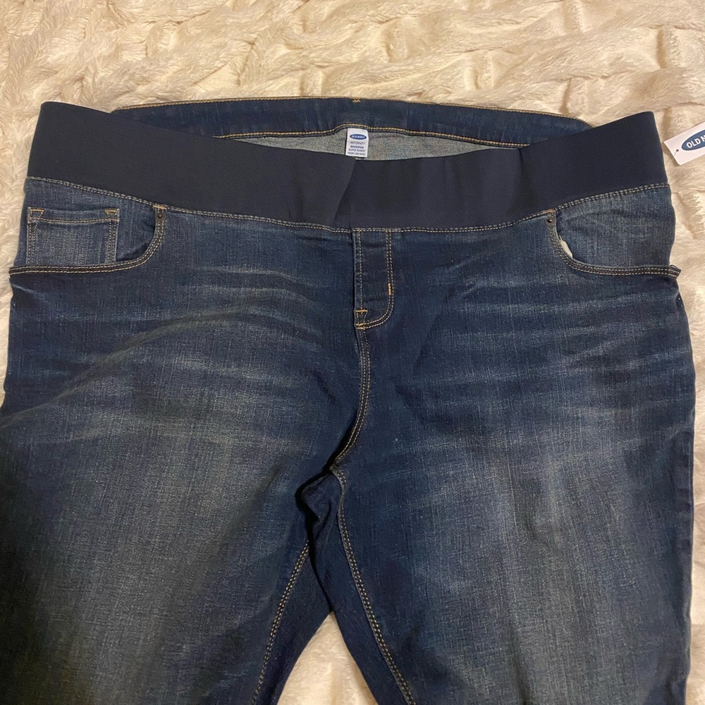 Old Navy Maternity Front-Low Panel Rockstar Super Skinny Jeans NWT!! - Picture 5 of 6
